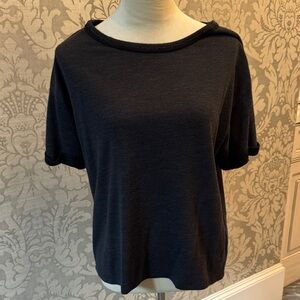 Velvet Black Short Sleeve Top